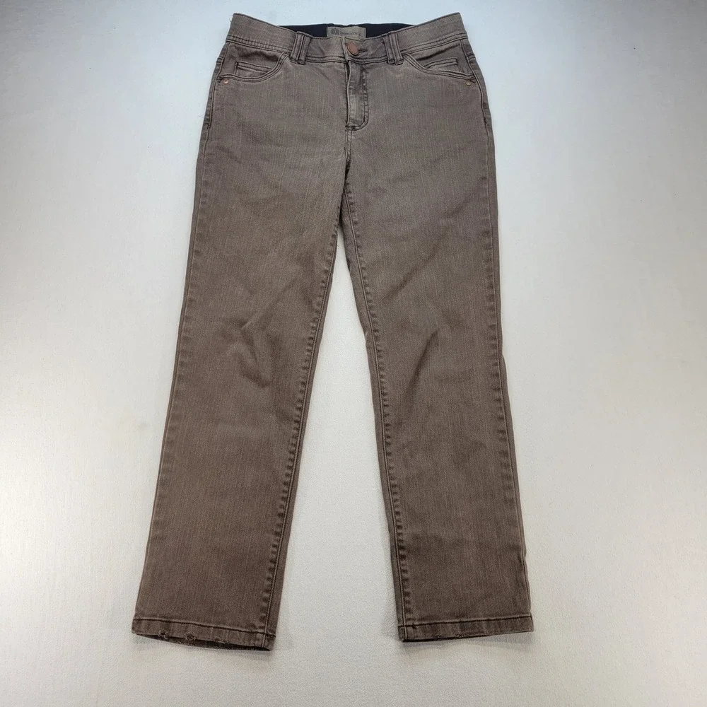 Democracy Jeans Womens 6 Brown Straight Leg Ab Technology Stretch Denim